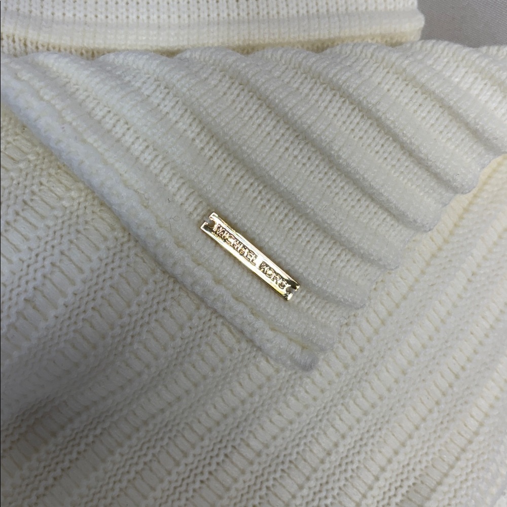 Michael Kors cream chunky knit Ribbed Knit acrylic beautiful winter  Scarf - Picture 7 of 8